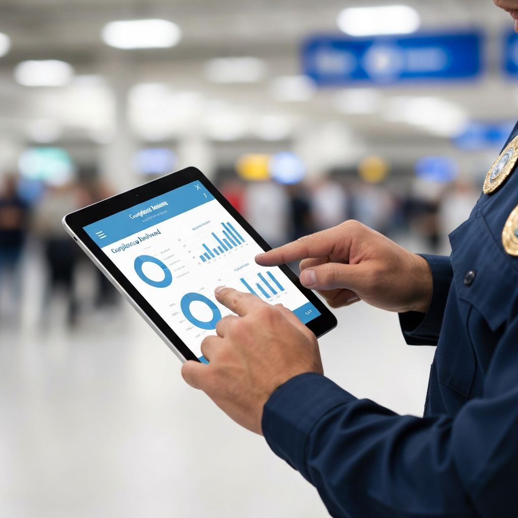 Security officer using compliance technology